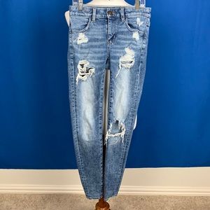 American eagle highly distressed jeans 00